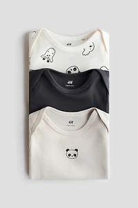 3-pack Cotton Bodysuits with Lap Shoulders