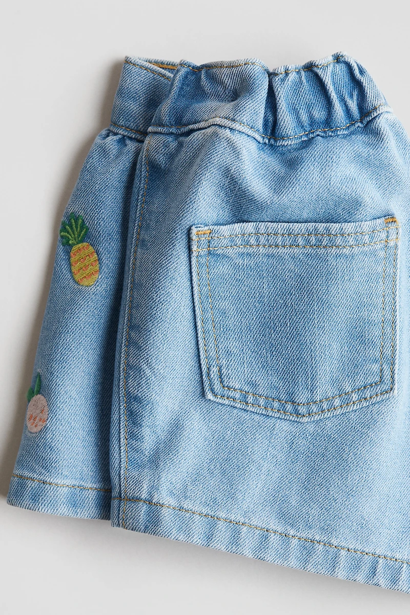 Embroidery-detail Skort