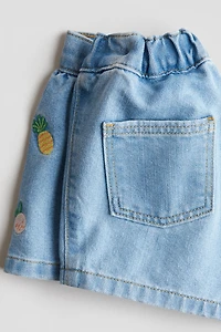 Embroidery-detail Skort