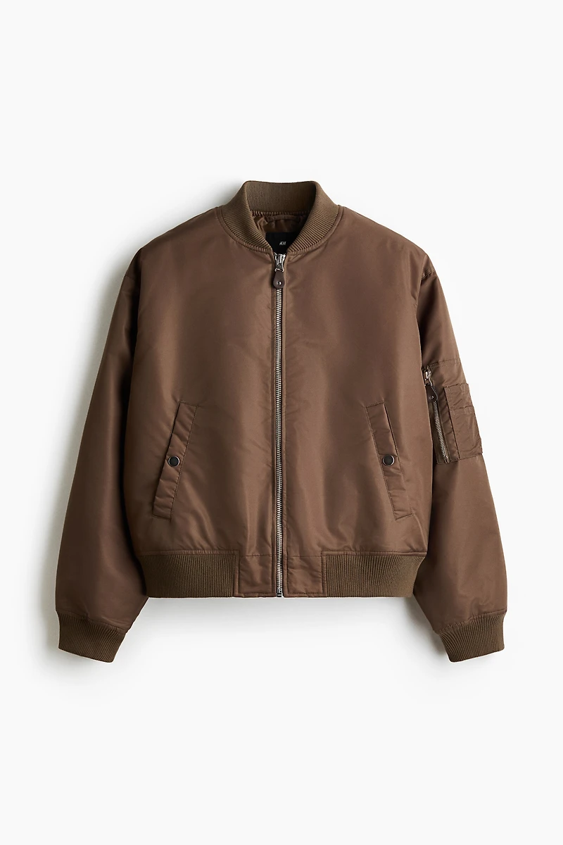 Padded Nylon Bomber Jacket