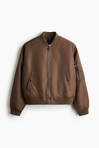 Padded Nylon Bomber Jacket