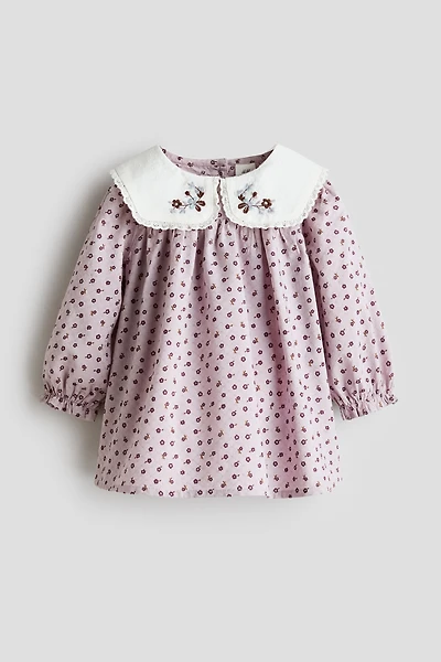 Cotton Dress with Collar