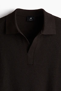 Regular-Fit Cable-Knit Polo Shirt