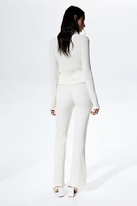 Pantalon texturé et évasé