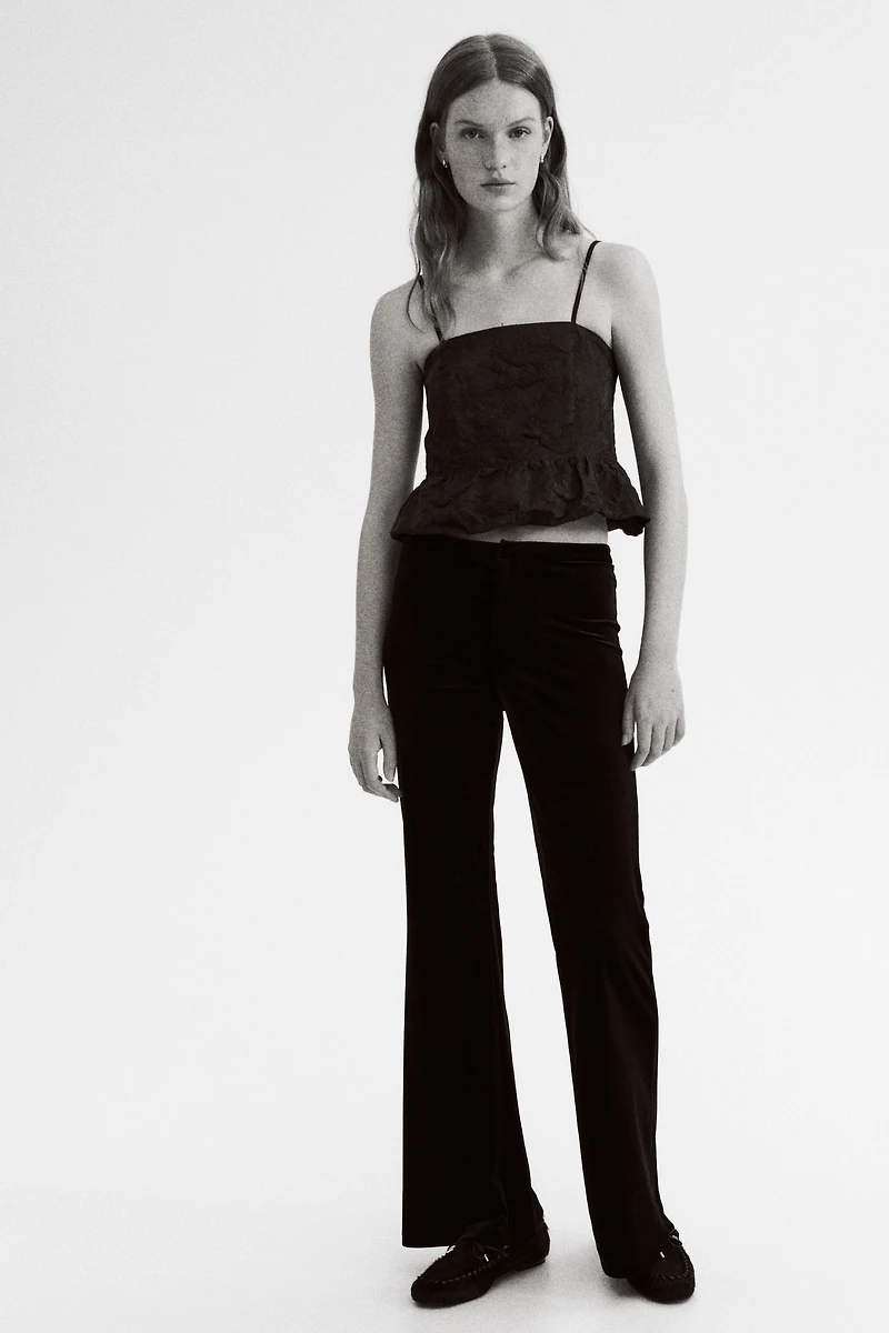 Bubble-Hem Strappy Top