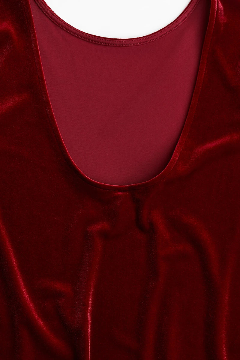 MAMA Velour Dress with Low-Cut Back