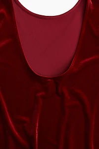 MAMA Velour Dress with Low-Cut Back