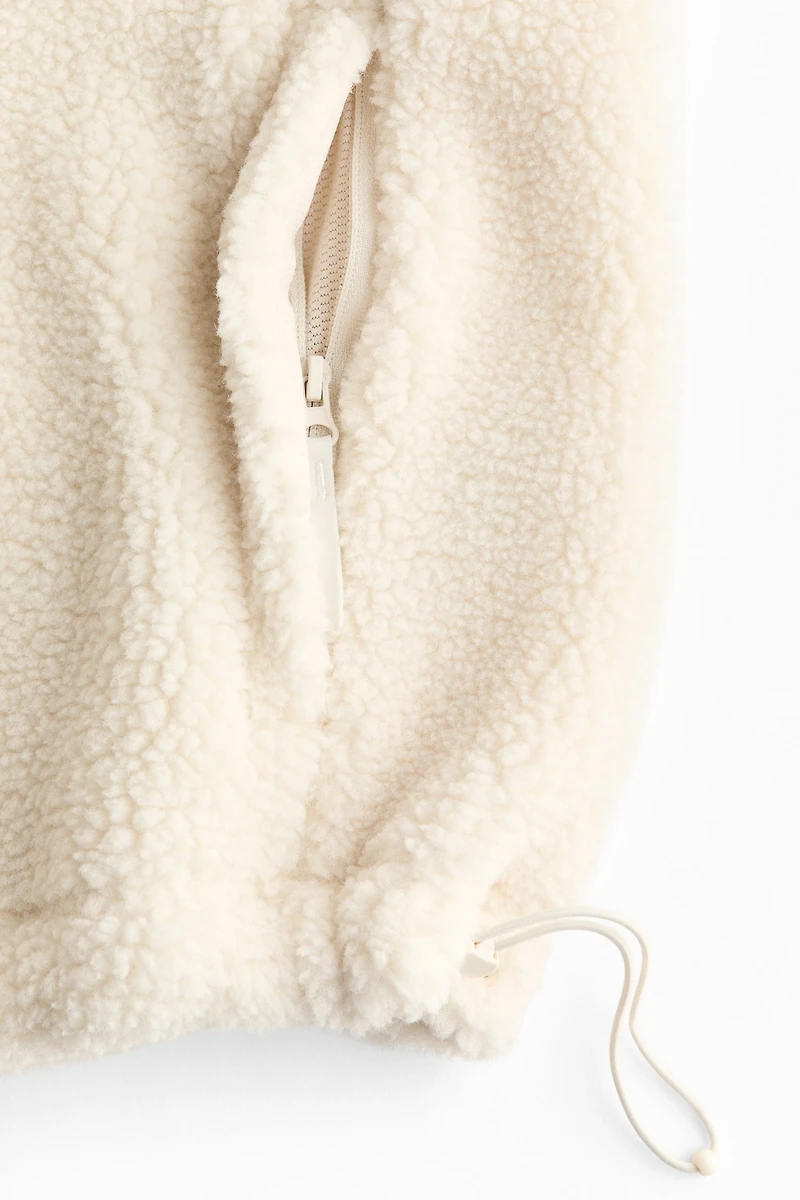 Loose-Fit Hooded Teddy Fleece Activewear Jacket