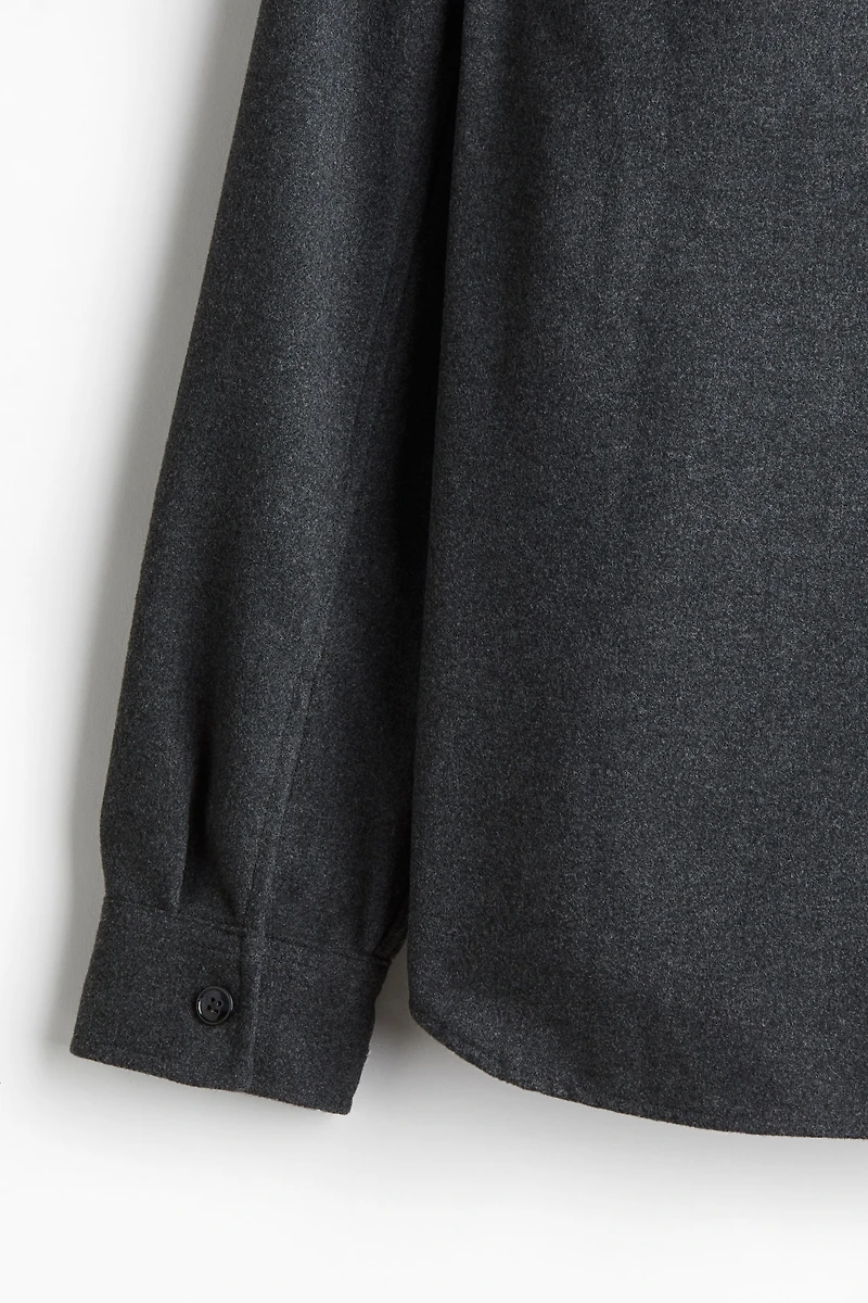 Regular Fit Felted Overshirt