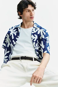 Chemise décontractée à col cubain