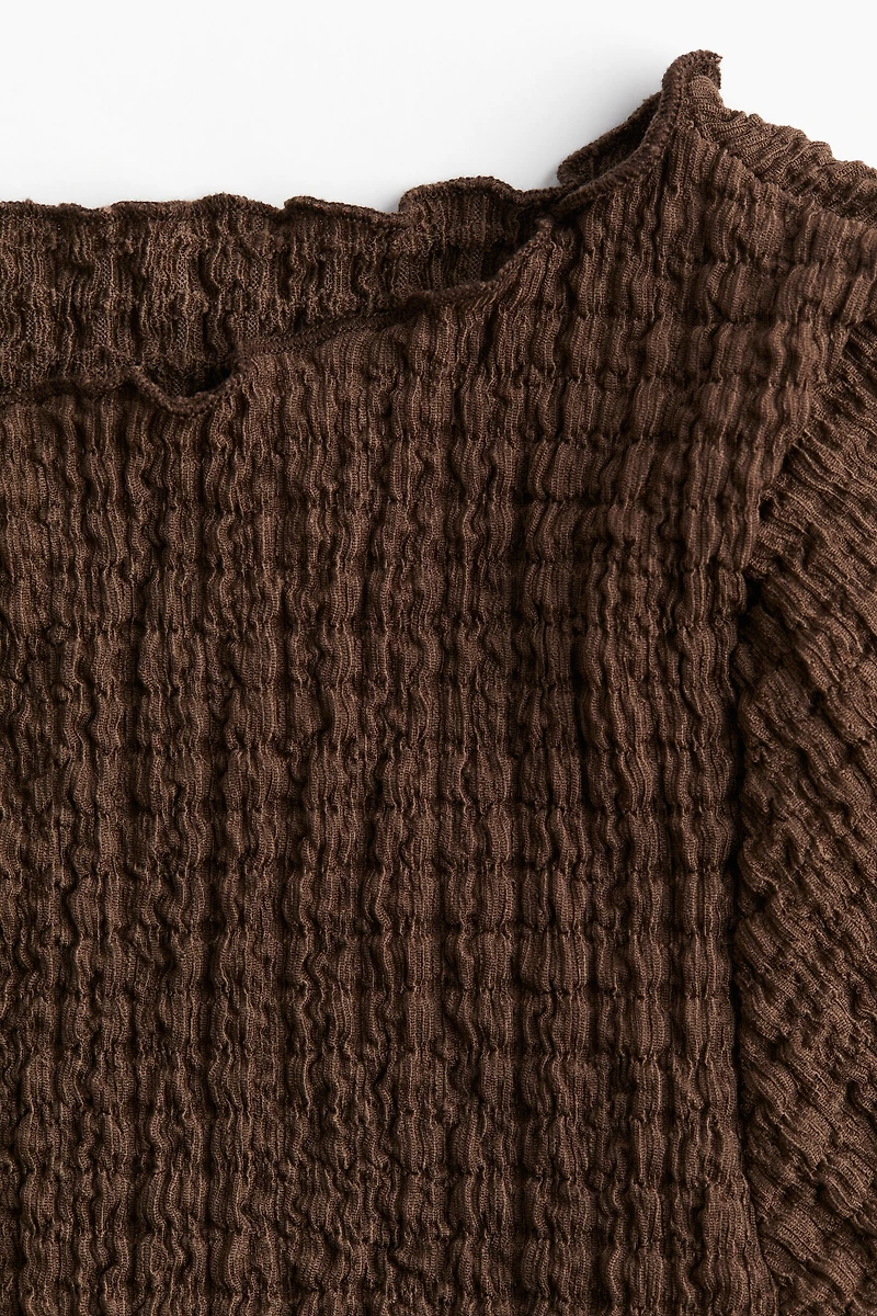 Textured T-shirt with Overlocked Trim
