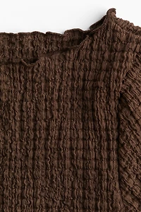 Textured T-shirt with Overlocked Trim
