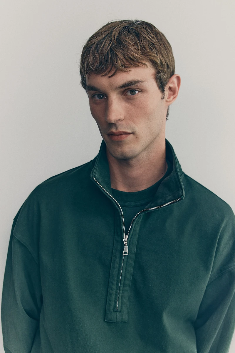 Cotton Half-Zip Sweatshirt
