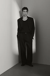 Loose-Fit Linen-Blend Pants