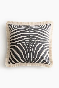 Cotton Cushion Cover with Fringe