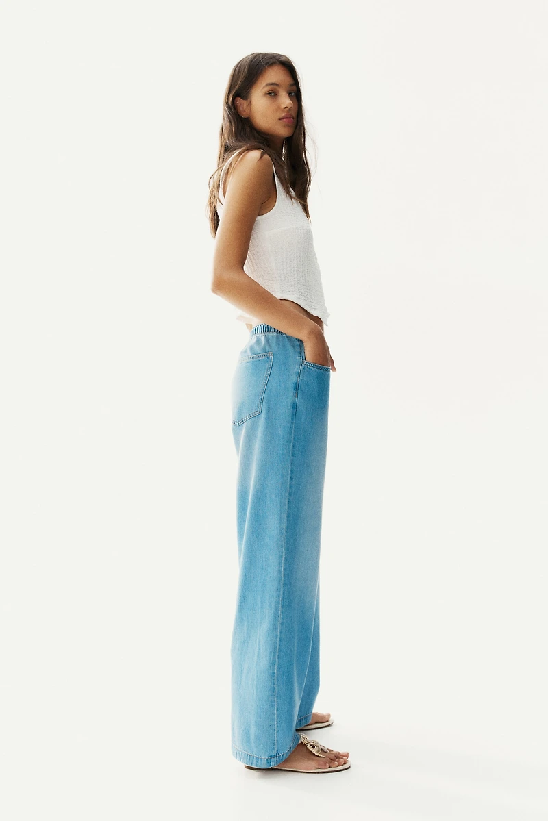 Denim Drawstring Pants