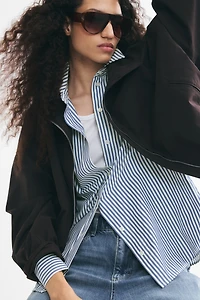 Oversized Dobby-Weave Shirt
