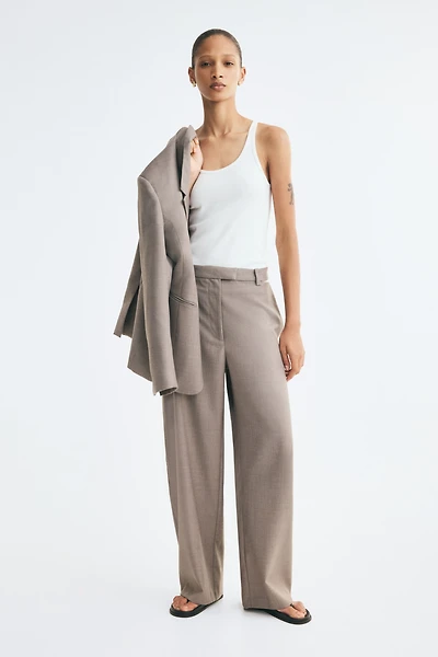 Pantalon en laine mélangée avec ouvertures