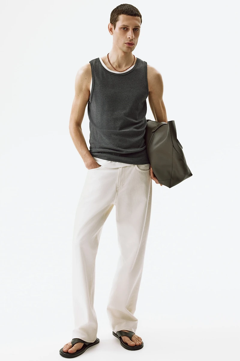 Slim-Fit Ribbed Tank Top
