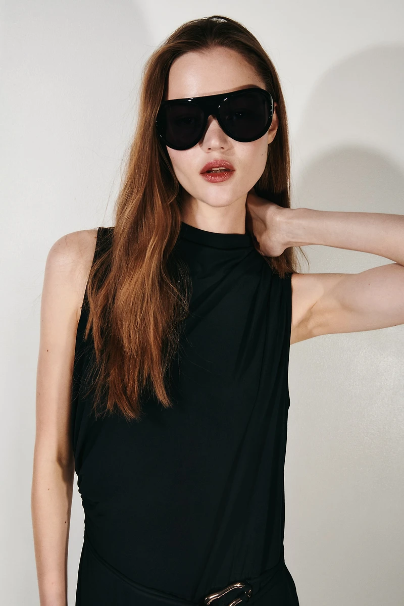 Combinaison pantalon à effet drapé