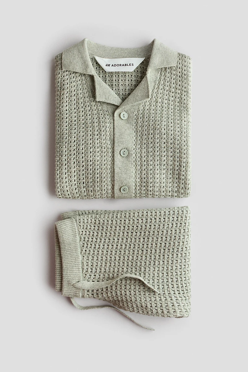2-piece Pointelle-Knit Cotton Set