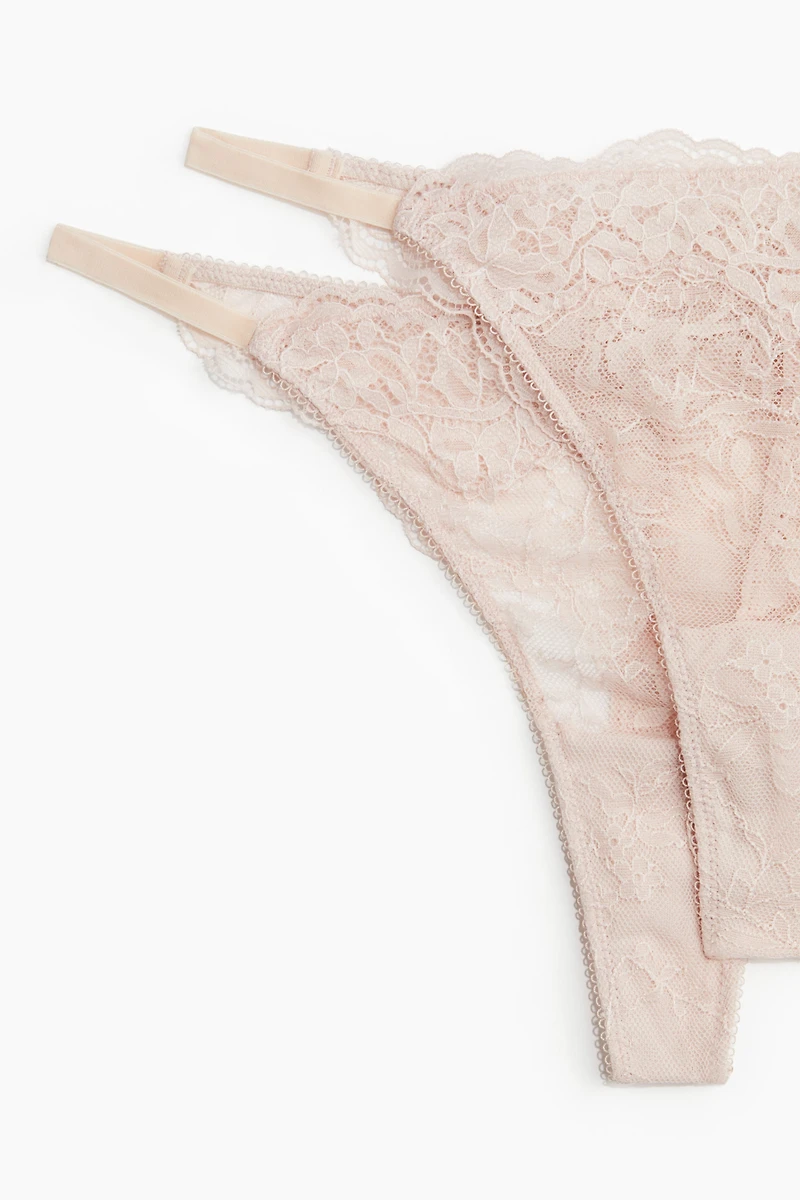 2-Pack Lace Thong Briefs