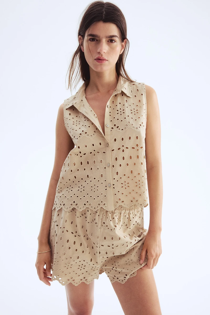 Eyelet-Embroidered Shirt