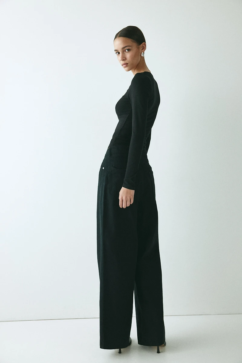 Lace-Trimmed Jersey Top