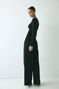 Lace-Trimmed Jersey Top