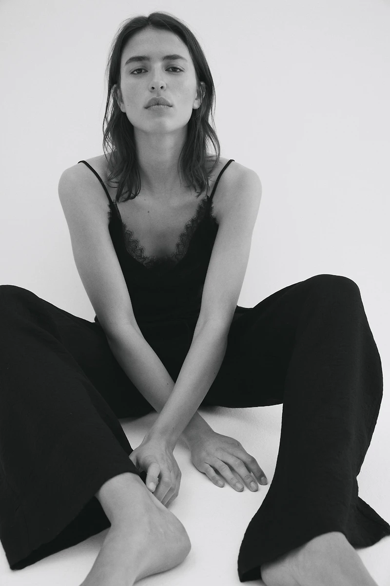 Viscose-Blend Drawstring Pants
