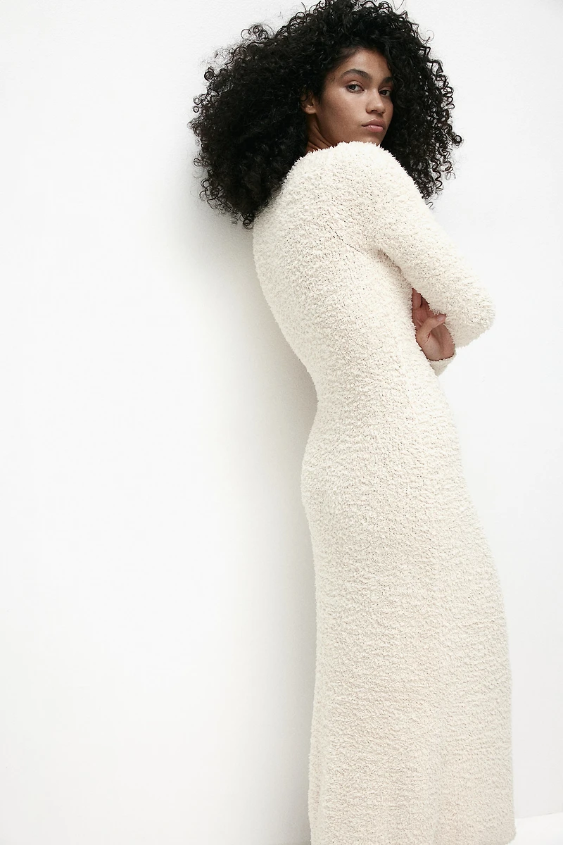 Robe en tricot duveteux