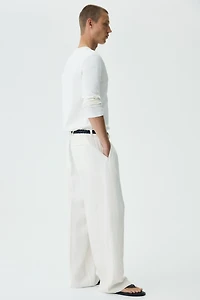 Pantalon large ample en lin