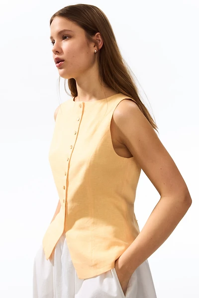 Chandail sans manches en lin mélangé