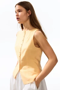 Chandail sans manches en lin mélangé