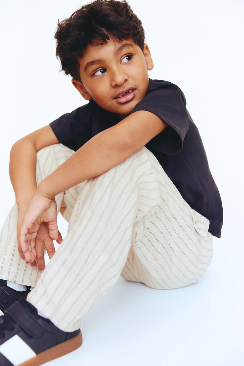 Lot de 2 pantalons en lin mélangé