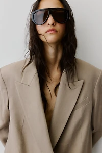 Oversized Linen-Blend Blazer