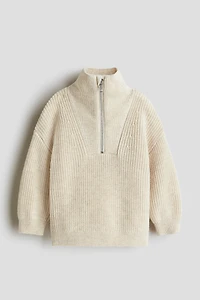 Wool-Blend Half-Zip Sweater