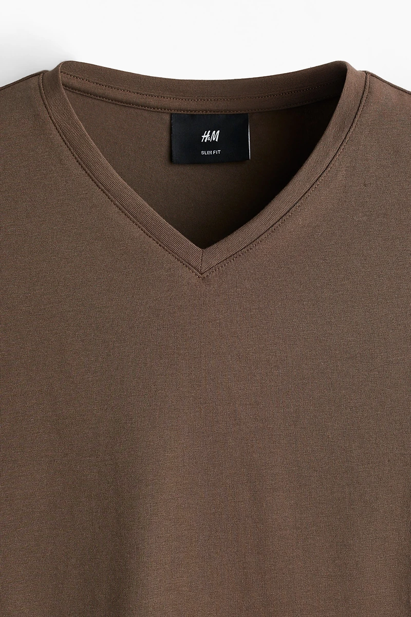 Lot de 3 T-shirts près du corps à encolure en V