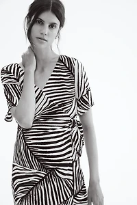 MAMA Crinkled Wrap Dress