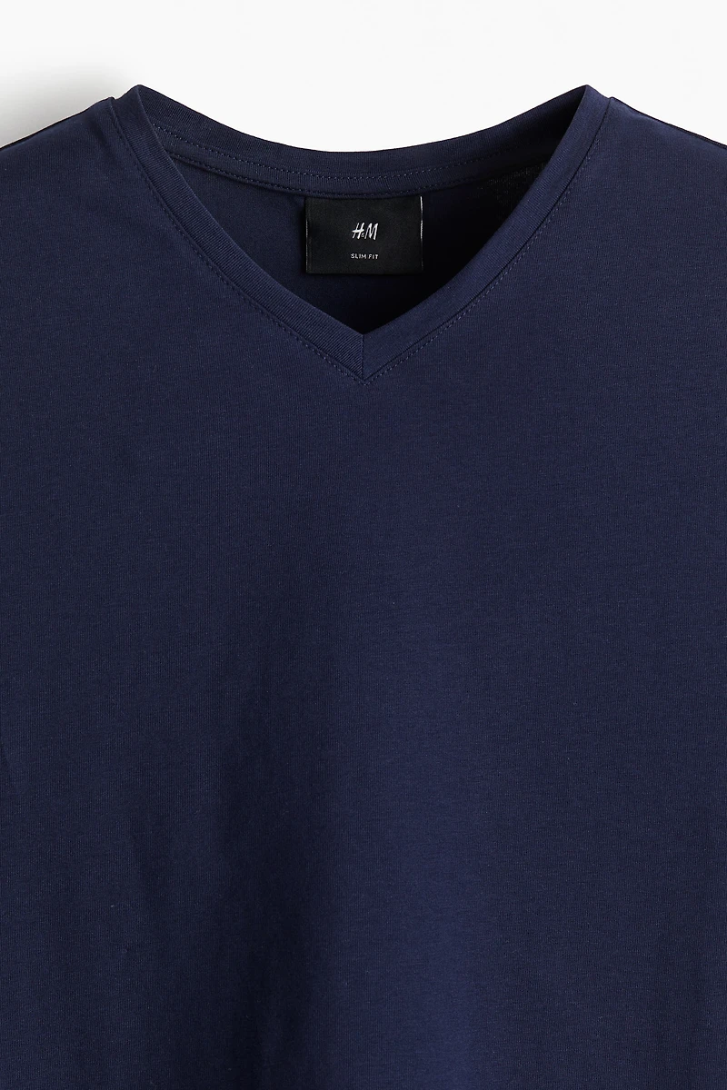 Lot de 3 T-shirts près du corps à encolure en V