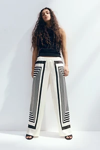 Wide-Leg Satin Pants