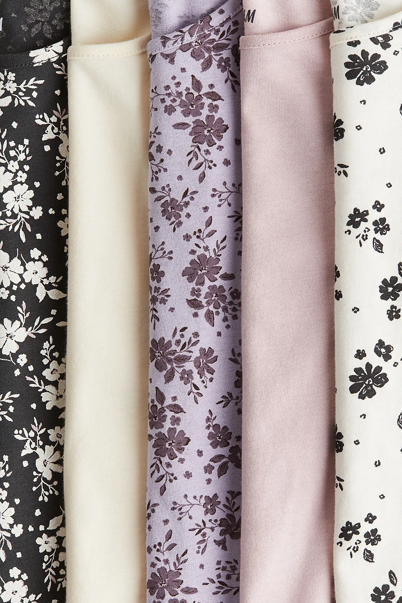 5-pack Long-sleeved Cotton Tops