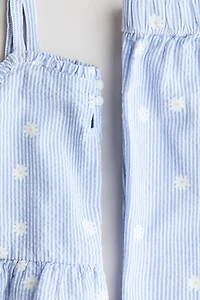 2-Piece Ruffle-Trimmed Seersucker Set