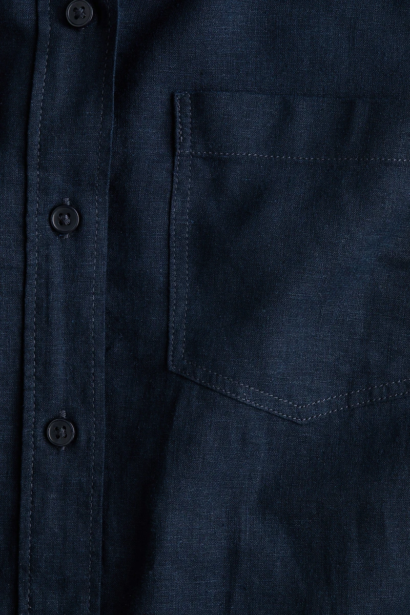 MAMA Linen-Blend Shirt