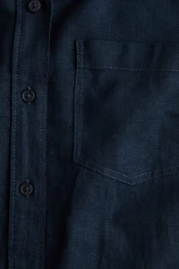 MAMA Linen-Blend Shirt
