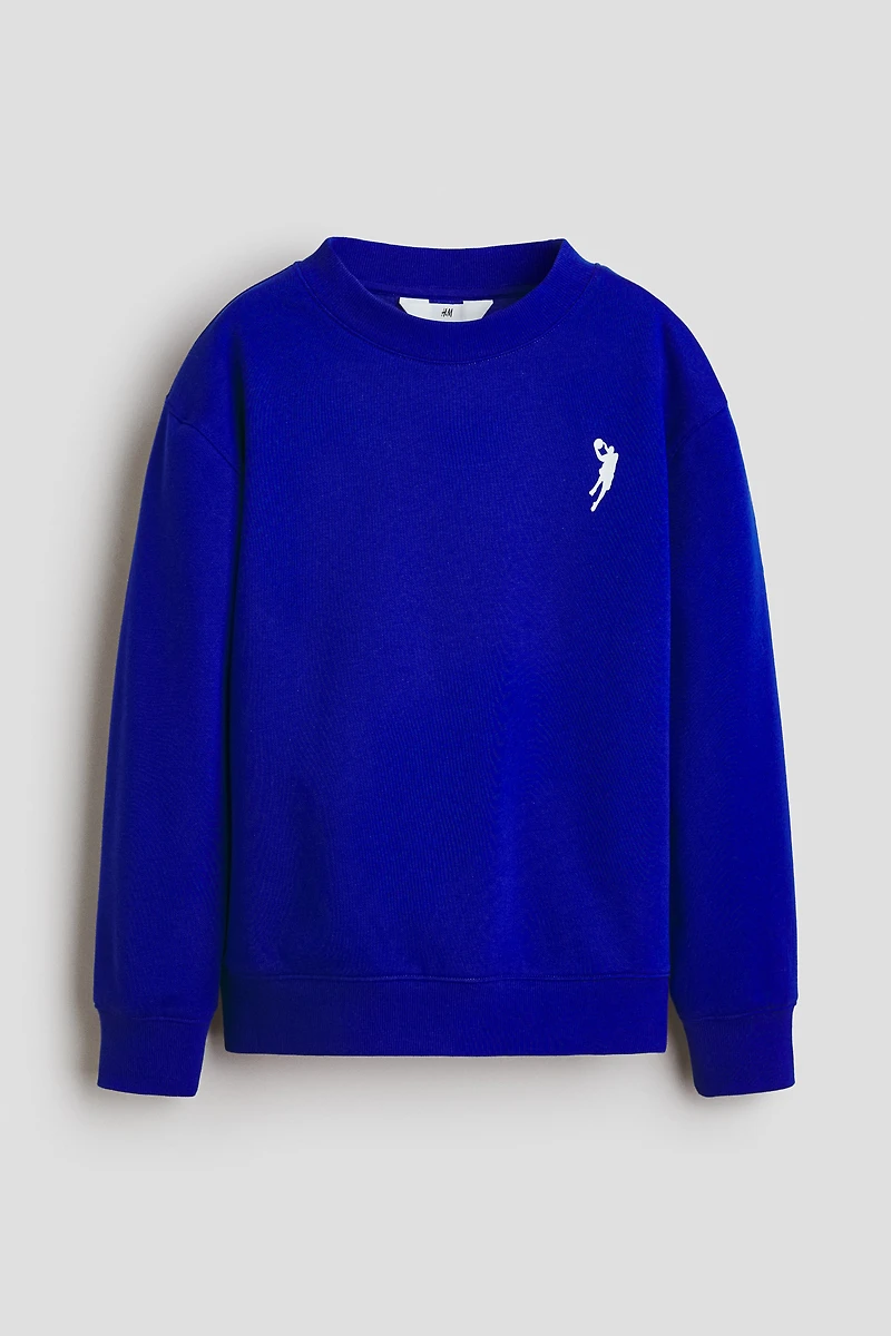 Motif-Detail Brushed-Inside Sweatshirt