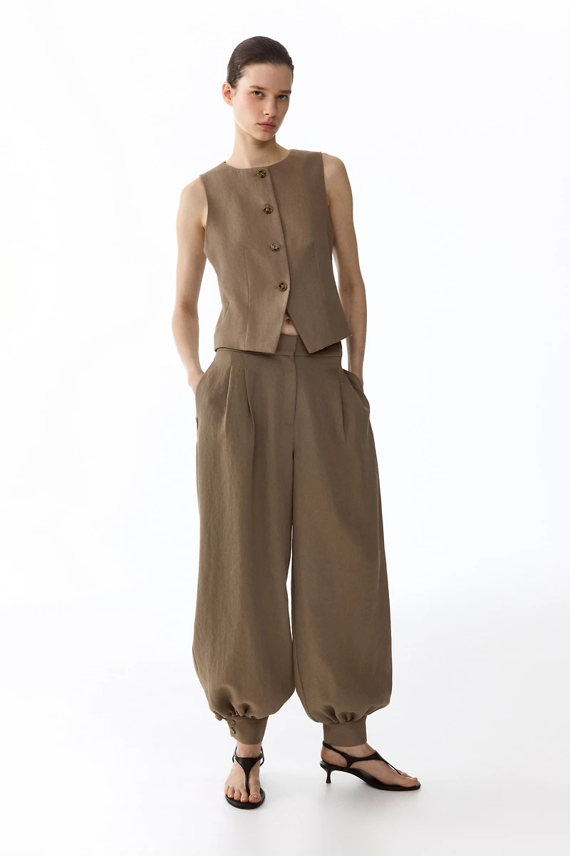 Pantalon en sergé avec jambes ballon