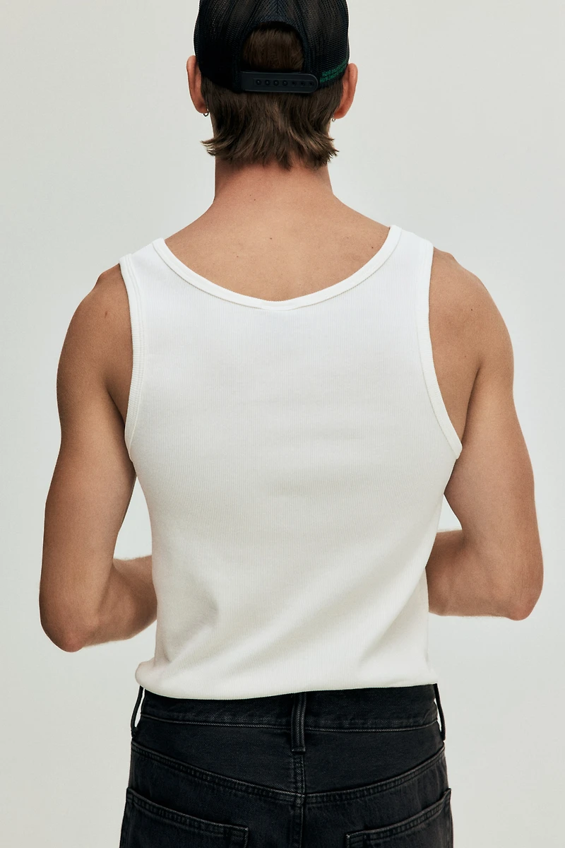 Slim-Fit Ribbed Tank Top
