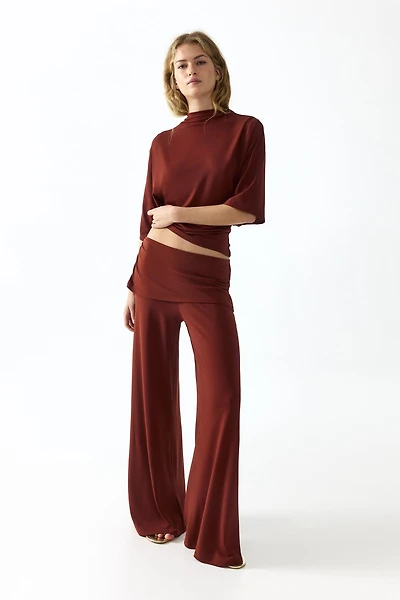 Draped Fine-Knit Pants