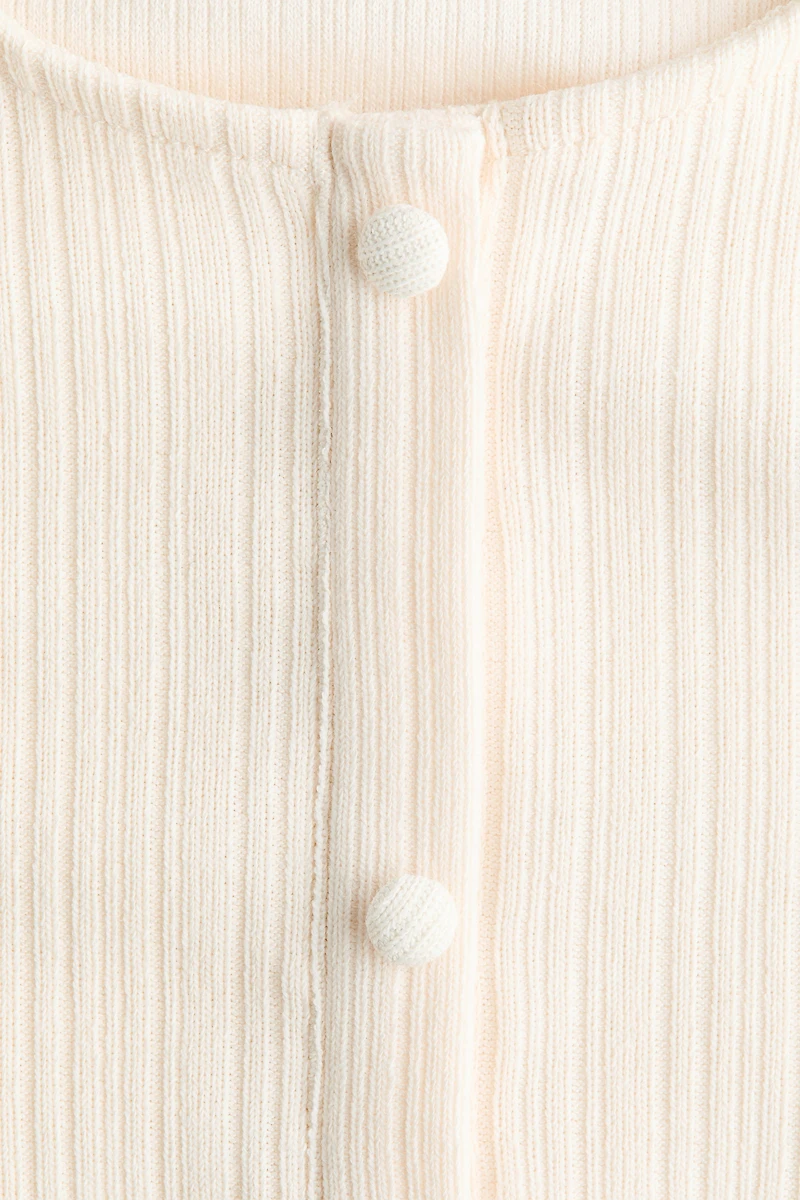 Rib-Knit Peplum Cardigan